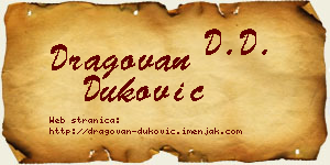 Dragovan Duković vizit kartica